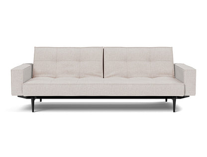 Splitback Styletto Sofa Bed Black Wood With Arms - variant image