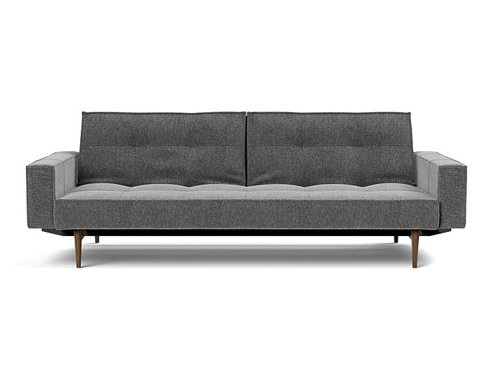 Splitback Styletto Sofa Bed Dark Wood With Arms - variant image