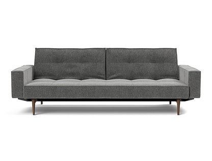 Splitback Styletto Sofa Bed Dark Wood With Arms - variant image