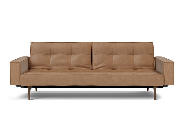 Splitback Styletto Sofa Bed Dark Wood With Arms - variant image
