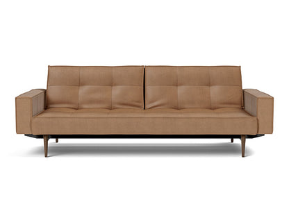 Splitback Styletto Sofa Bed Dark Wood With Arms - variant image