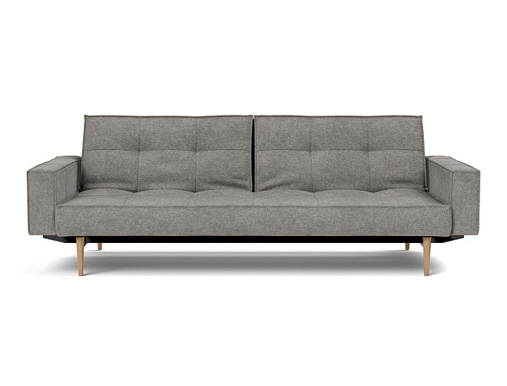 Splitback Styletto Sofa Bed Light Wood With Arms - variant image