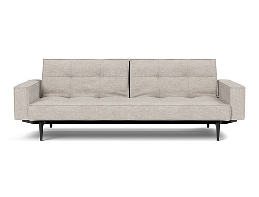 Splitback Styletto Sofa Bed Black Wood With Arms - angle 1