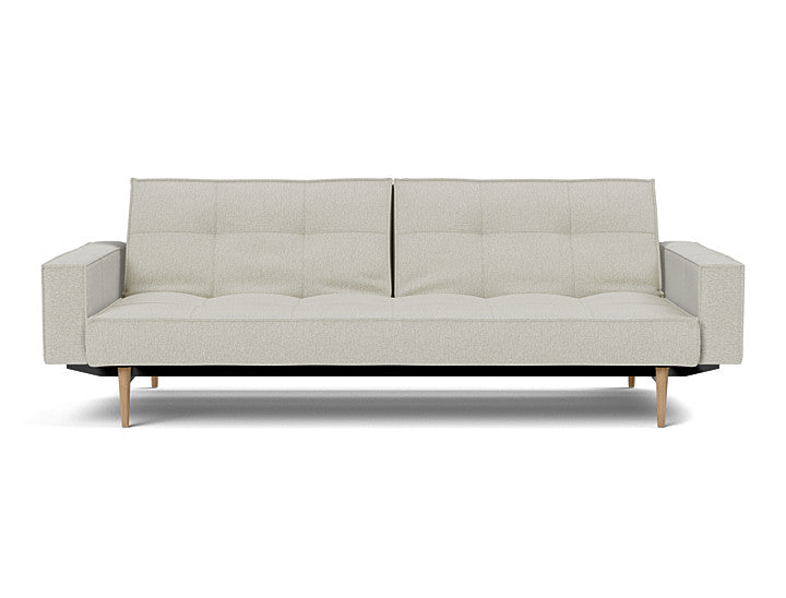 Splitback Styletto Sofa Bed Light Wood With Arms - variant image
