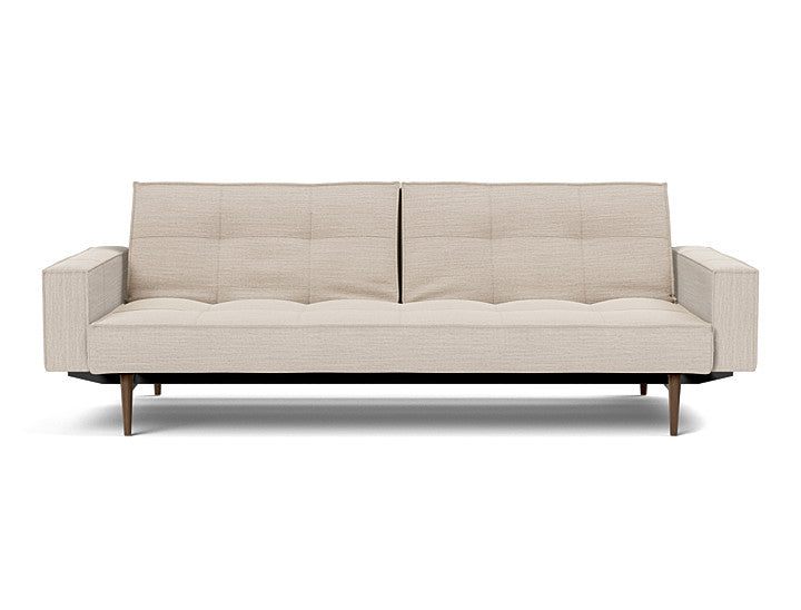 Splitback Styletto Sofa Bed Dark Wood With Arms - variant image
