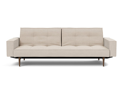 Splitback Styletto Sofa Bed Dark Wood With Arms - variant image