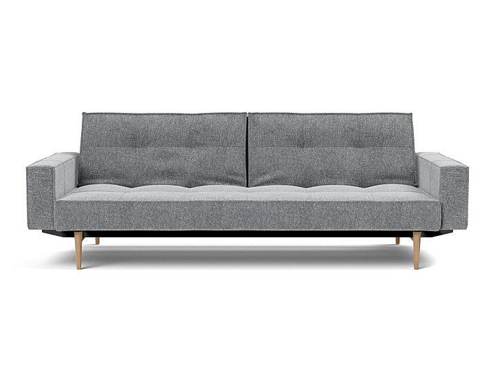 Splitback Styletto Sofa Bed Light Wood With Arms - variant image