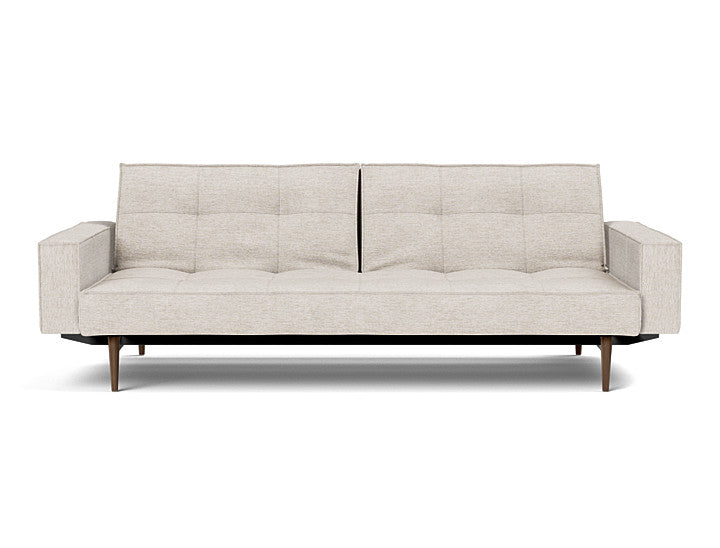 Splitback Styletto Sofa Bed Dark Wood With Arms - variant image