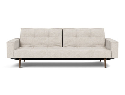 Splitback Styletto Sofa Bed Dark Wood With Arms - variant image