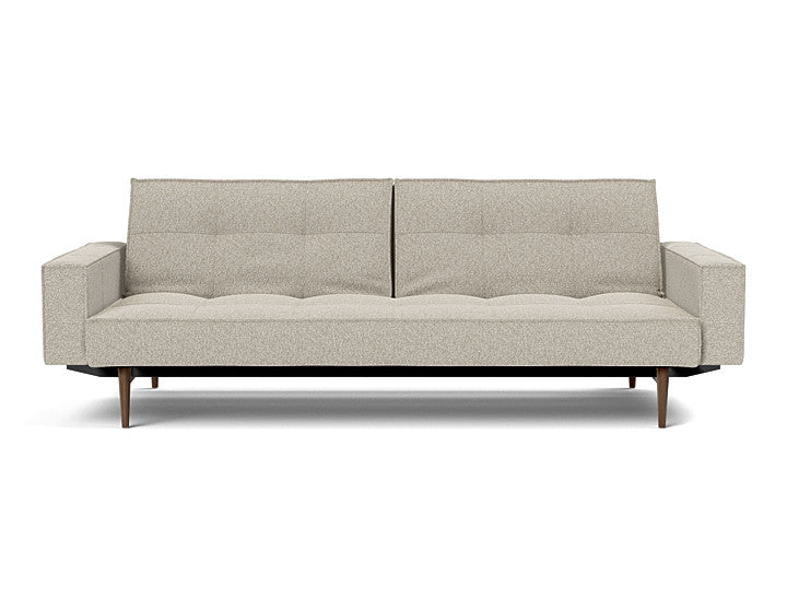 Splitback Styletto Sofa Bed Dark Wood With Arms - variant image