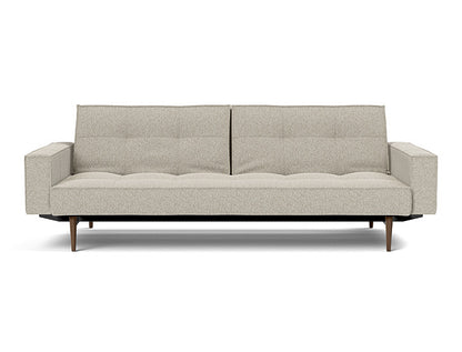 Splitback Styletto Sofa Bed Dark Wood With Arms - variant image