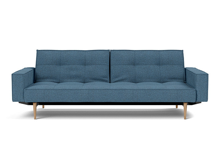 Splitback Styletto Sofa Bed Light Wood With Arms - variant image
