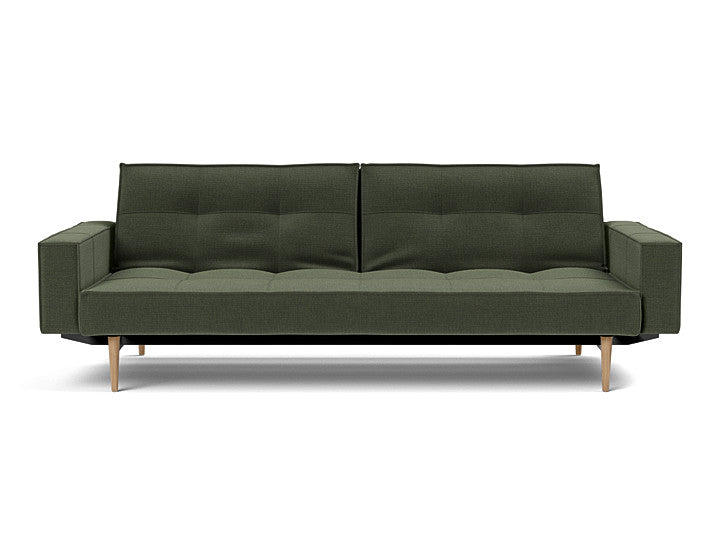 Splitback Styletto Sofa Bed Light Wood With Arms - variant image
