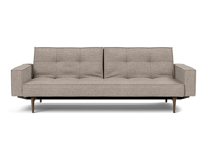 Splitback Styletto Sofa Bed Dark Wood With Arms - variant image