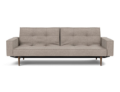 Splitback Styletto Sofa Bed Dark Wood With Arms - variant image