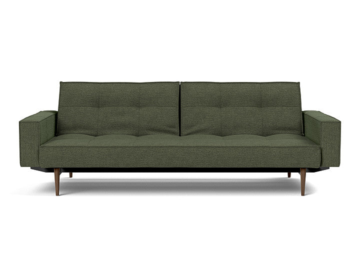 Splitback Styletto Sofa Bed Dark Wood With Arms - variant image