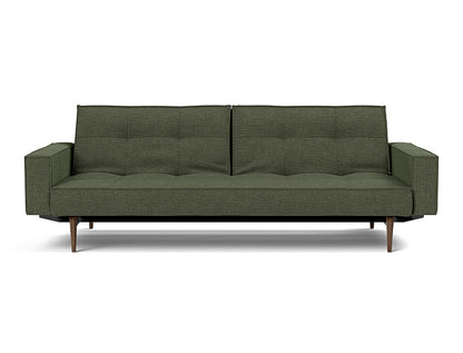 Splitback Styletto Sofa Bed Dark Wood With Arms - variant image