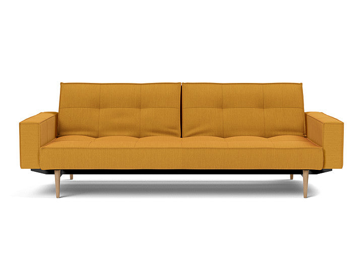 Splitback Styletto Sofa Bed Light Wood With Arms - variant image