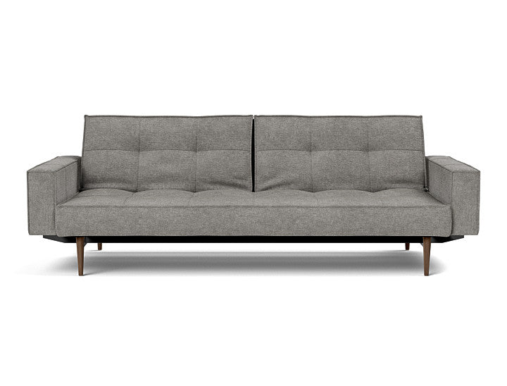 Splitback Styletto Sofa Bed Dark Wood With Arms - variant image