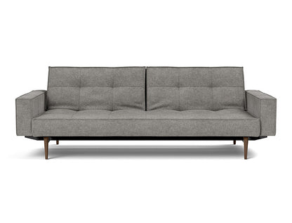 Splitback Styletto Sofa Bed Dark Wood With Arms - variant image