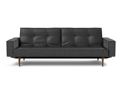 Splitback Styletto Sofa Bed Dark Wood With Arms - variant image