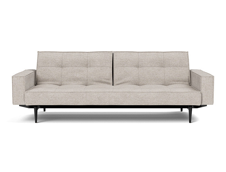 Splitback Styletto Sofa Bed Black Wood With Arms - angle 1