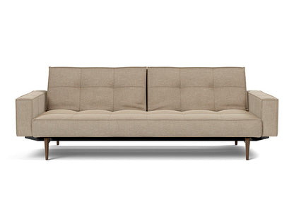 Splitback Styletto Sofa Bed Dark Wood With Arms - variant image