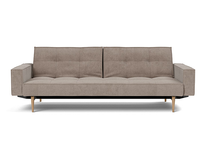 Splitback Styletto Sofa Bed Light Wood With Arms - variant image