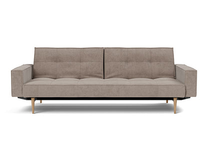 Splitback Styletto Sofa Bed Light Wood With Arms - variant image