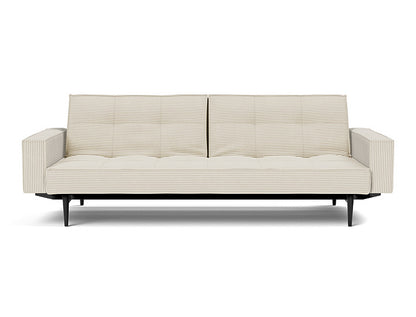 Splitback Styletto Sofa Bed Black Wood With Arms - variant image