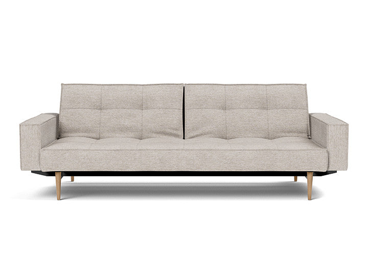 Splitback Styletto Sofa Bed Light Wood With Arms - angle 1