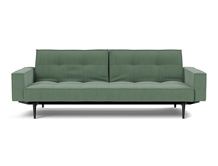 Splitback Styletto Sofa Bed Black Wood With Arms - variant image
