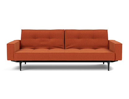 Splitback Styletto Sofa Bed Black Wood With Arms - variant image