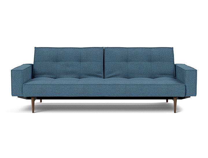 Splitback Styletto Sofa Bed Dark Wood With Arms - variant image