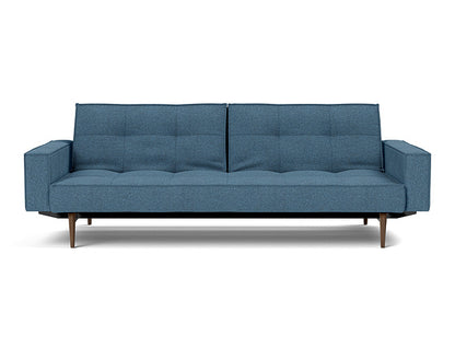Splitback Styletto Sofa Bed Dark Wood With Arms - variant image