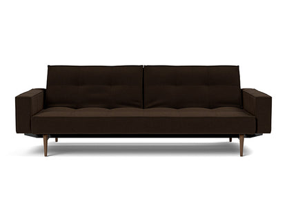 Splitback Styletto Sofa Bed Dark Wood With Arms - variant image