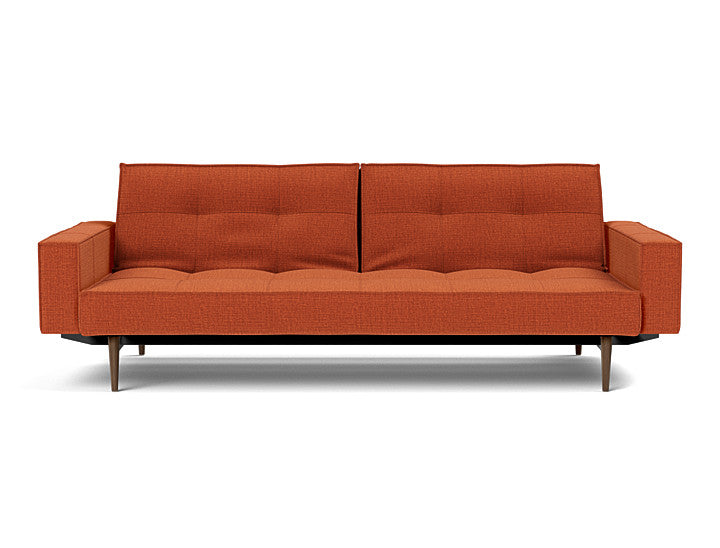 Splitback Styletto Sofa Bed Dark Wood With Arms - variant image