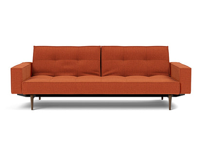 Splitback Styletto Sofa Bed Dark Wood With Arms - variant image