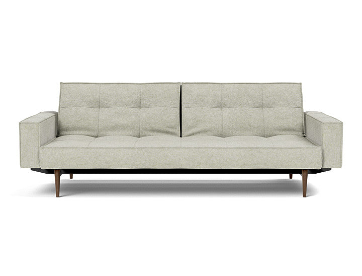 Splitback Styletto Sofa Bed Dark Wood With Arms - variant image