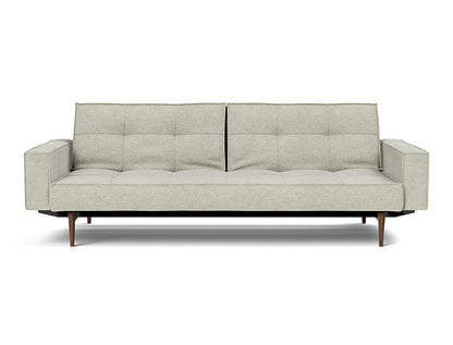 Splitback Styletto Sofa Bed Dark Wood With Arms - variant image