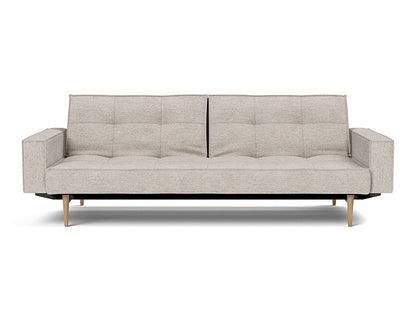 Splitback Styletto Sofa Bed Light Wood With Arms - angle 1