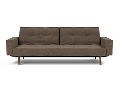 Splitback Styletto Sofa Bed Dark Wood With Arms - variant image