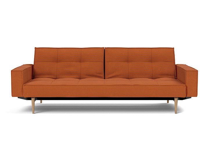 Splitback Styletto Sofa Bed Light Wood With Arms - variant image