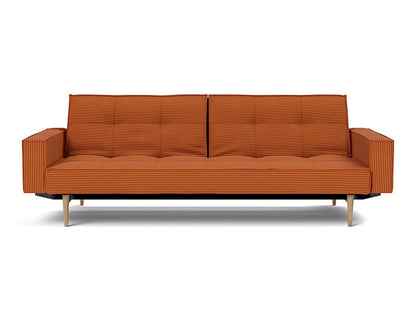 Splitback Styletto Sofa Bed Light Wood With Arms - variant image