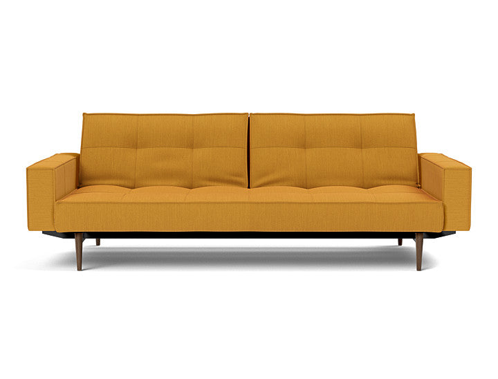 Splitback Styletto Sofa Bed Dark Wood With Arms - variant image