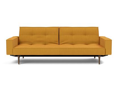 Splitback Styletto Sofa Bed Dark Wood With Arms - variant image