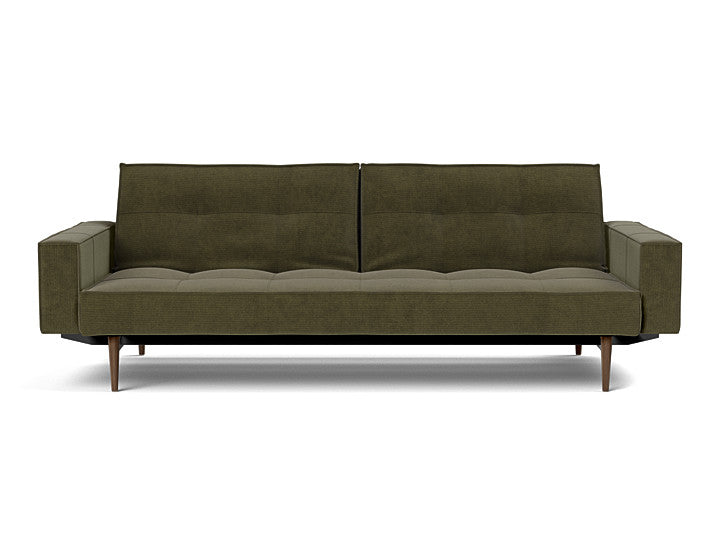 Splitback Styletto Sofa Bed Dark Wood With Arms - variant image