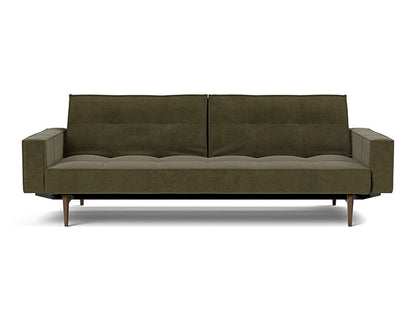 Splitback Styletto Sofa Bed Dark Wood With Arms - variant image
