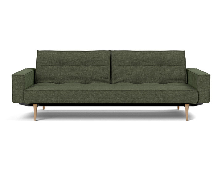 Splitback Styletto Sofa Bed Light Wood With Arms - variant image