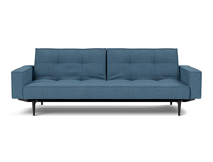 Splitback Styletto Sofa Bed Black Wood With Arms - variant image